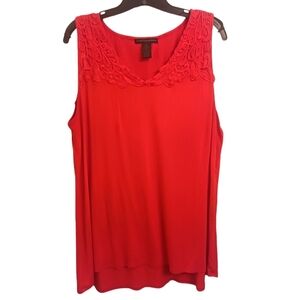 Orange Grace Elements Knit Embroidered Tank Top Size XL